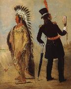 George Catlin Pigeon-s Egg Head auf dem  Weg nach Washington und bei Seiner Ruckkehr oil